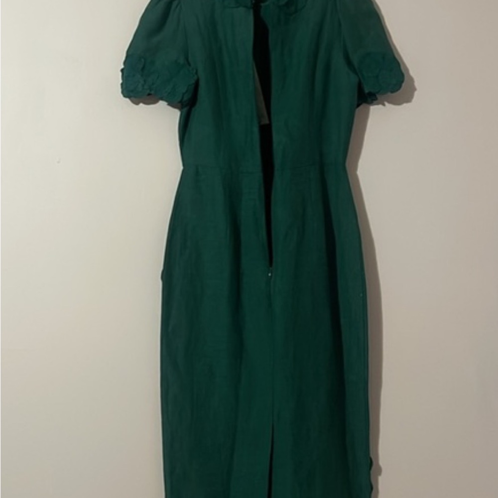 ANTONIO MELANI NWT Willow Floral Applique Mock Neck Short Sleeve Midi Dress - Picture 10 of 11
